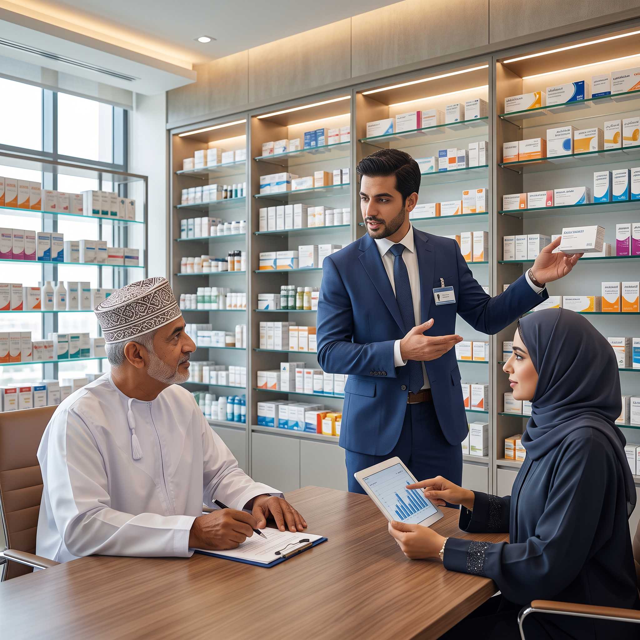 فريق عمليات مستودع أدوية أنمر داخل المستودع